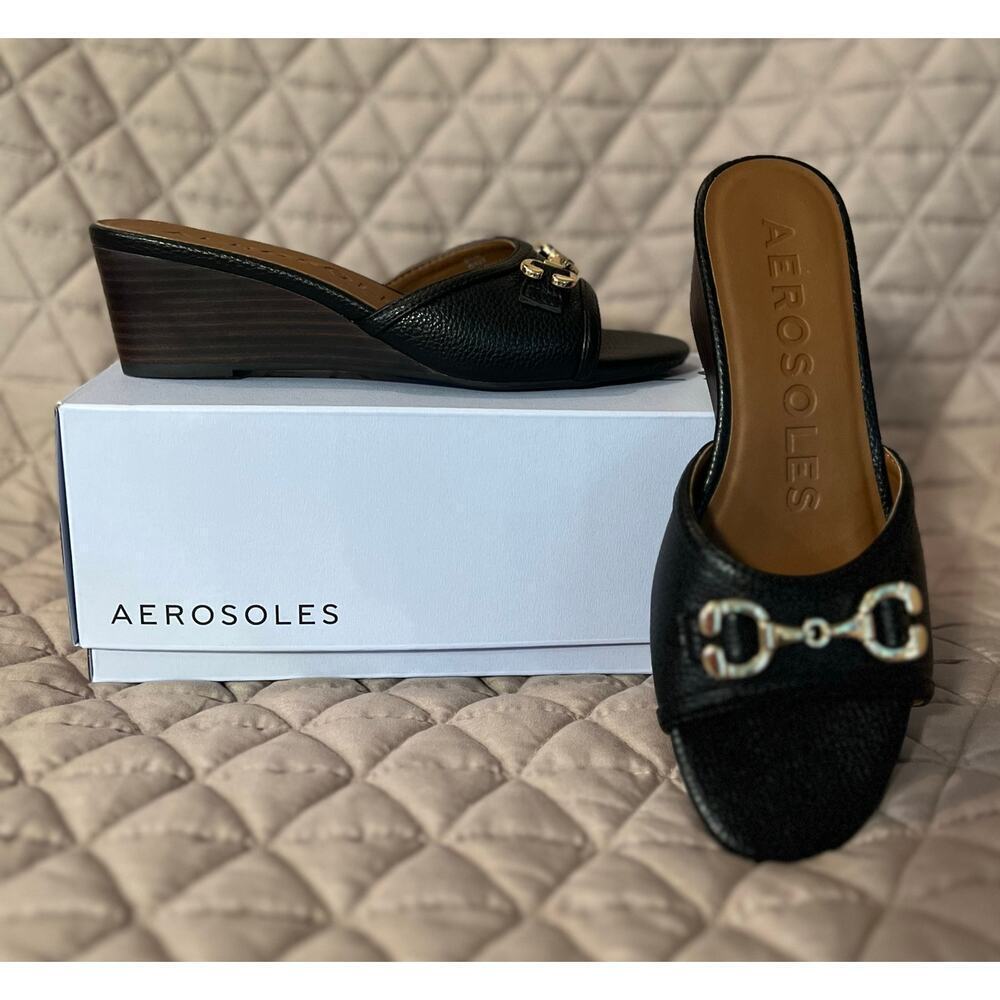 Aerosoles NWT Black Wedge Sandals. 
Size 6.5
New in box, never worn